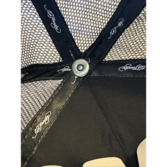 Ed Hardy Trucker Hat Embroidered Tattoo Eagle Skull Blue Mesh Snapback Cap New - Picture 13 of 15